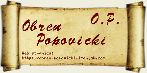 Obren Popovicki vizit kartica